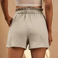 thumbnail image 5 of Babcutegg Womens Shorts Vintage Style Elastic Waist Side Pockets Clothes for Women Beige XL, 5 of 8