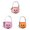 Pink,Purple,Orange, variant on 2Pcs Halloween Candy Bag with Stripe Bow, Festive Pumpkin Embroidery Bucket, Portable Trick or Treat Candy Holder with Handle, Reusable Candy Pail for Halloween Parties & Holiday Festivities