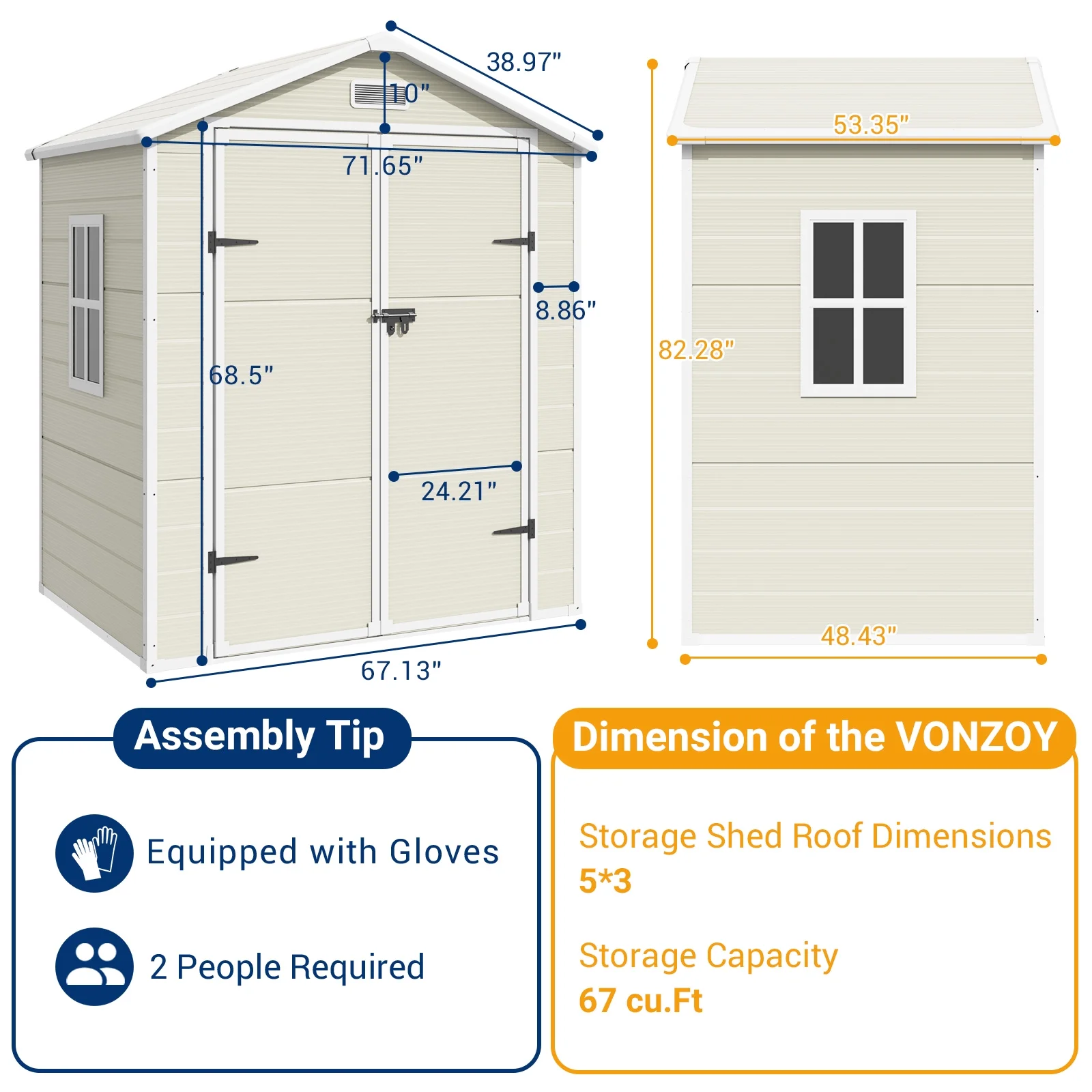 Amopatio Storage Shed 6×4.5 FT, Resin Sheds & Plastic Outdoor Storage with Floor Outdoors Garden Tool Shed Tuff Outside Patio Shed with Lockable Door for Bike,Sandstone