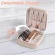 thumbnail image 2 of Mini Jewelry Box PU Leather Portable Travel Jewelry Storage Box Ring Earring Necklace Storage, 2 of 5