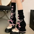 thumbnail image 4 of YooGuoGuo Leg Warmers for Women Cute Punk Y2k Stars Japanese Style Covers Girls Bowtie Lace Straps Cotton Knitted Kawaii Trumpet, 4 of 7