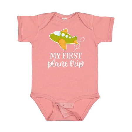 

Inktastic My First Plane Trip Airplane Travel Gift Baby Boy or Baby Girl Bodysuit