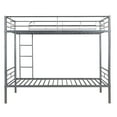 thumbnail image 4 of Clipeyh Metal Twin over Twin Bunk Bed with Guardrail and Ladder, Silver, 4 of 8