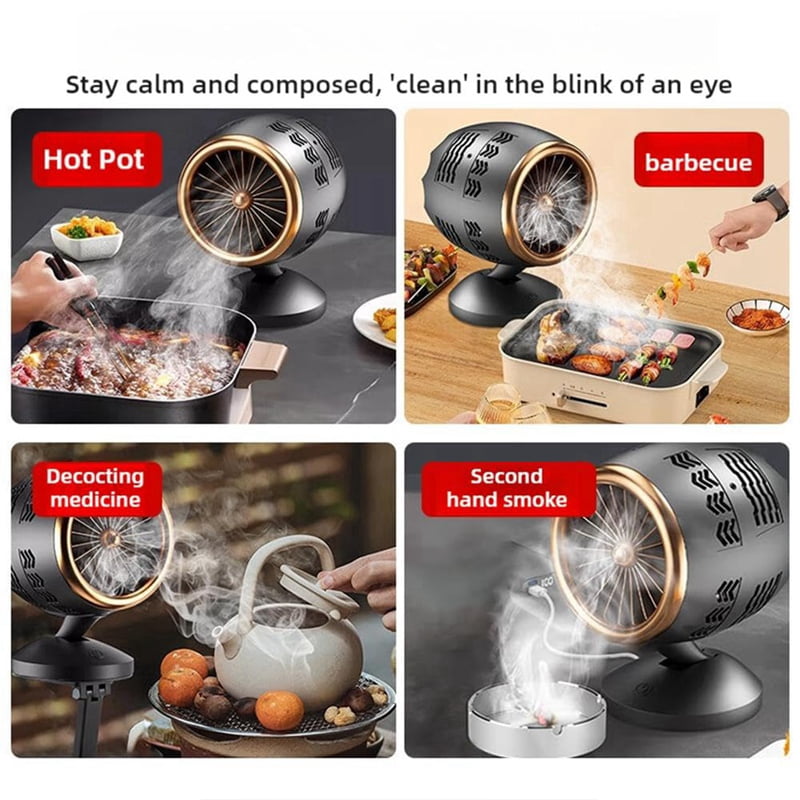 Portable Oil Fume Purifier Adjustable Angle Desktop Kitchen Range Hood with Removable Filter