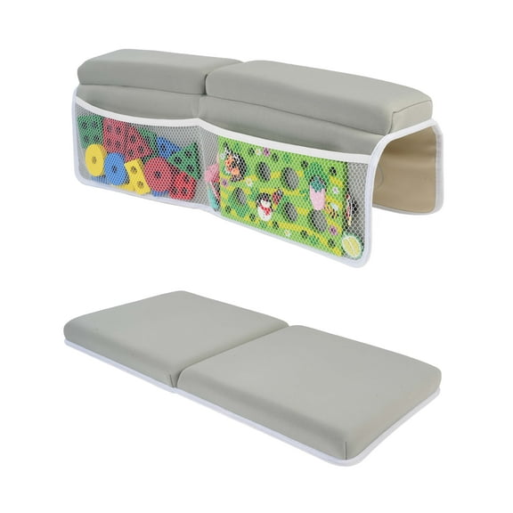 Baby Bath Kneeler, Elbow Rest Pad, Comfortable Baby Bath Cushion, Toy Organizer, Baby Bathtub Support, Non Slip Kneeling Matt, Grey