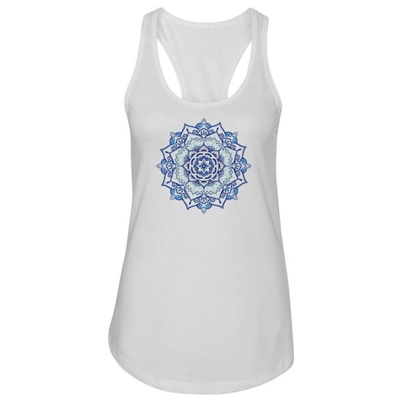 Mandala Blue Outline Tank Women -Image by Shutterstock, Female XX-Large