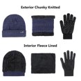 thumbnail image 2 of Loritta 5 Pcs Winter Beanie Hat Scarf Touchscreen Gloves Set with Wool Socks for Men Women Navy blue, 2 of 7
