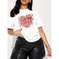 thumbnail image 1 of 1 Pce T-Shirt Décontracté en Polyester pour Femmes avec "Je Pleure Beaucoup Mais Je Suis Si Productive" Imprimé Cœur, Col Rond, Manches Courtes, Haut en Tissu Tricoté pour Toutes les Saisons Fête des Pères, Fête des Mères, Nouvel An, Fêtes de Printemps, 1 of 7