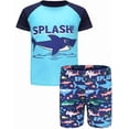 thumbnail image 2 of Traje de baño de 3 piezas para niños pequeños, camiseta de natación, pantalones cortos de natación, gorro de natación, 2 of 5