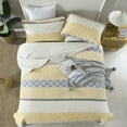 thumbnail image 4 of SahSahCasa Queen Size Quilt Set - 100% Cotton Farmhouse Floral Queen Quilt Set, Lightweight Quilted Bedspread Reversible Comforter, Yellow Grey Quilt Bedding Set All Season, 3 Pieces, 4 of 7