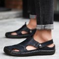 thumbnail image 5 of YOURDIARY Men's Casual Leather Sandals Breathable Outdoor Beach Shoes, Slippers Brown, 5 of 7
