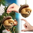 thumbnail image 2 of Sunxin Hangs Animal Ornaments – Cozy Christmas Ornaments Acrylic Cute Animal Christmas Trees Hanging Decorations Rustic Nature Themed Home Decor Animal Lovers, One Pendant, 2 of 5