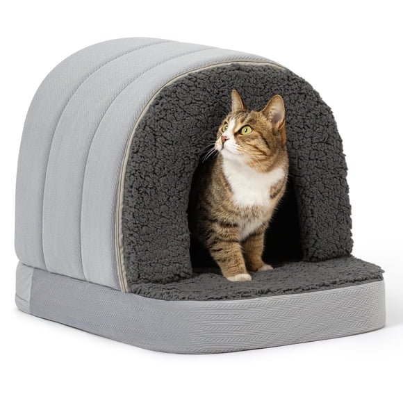 Pelzin Orthopedic Dog Bed House - Dog House Indoor with Egg-Crate Foam - Tent Bed with Waterproof Lining & Nonskid Bottom, Ideal for Small Breeds & F