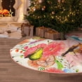 thumbnail image 5 of Fuzoiu Flowers And Birds Watercolor Print Christmas Tree Skirt,Xmas Christmas Decorations,Xmas Tree Mat for Farmhouse Holiday New Years Home Party Decor Tree Rugs-36", 5 of 6