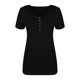 thumbnail image 5 of Fiudx Ofertas de La Semana Moda Mujer Verano Casual Sólido Manga Corta Cuello En V Blusa Superior Camiseta, 5 of 6