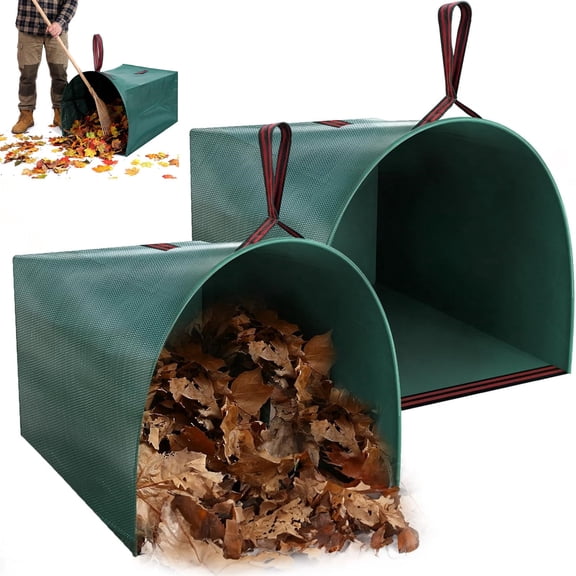 2Pcs Reusable Yard Waste Bags, Heavy Duty Garden Leaf Bags for Grass Clippings & Lawn Debris,Outdoor Garden Waste Container for Clean Up