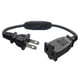thumbnail image 3 of Cable de extensión,Cable de extensión polarizado de 2 clavijas con interruptor,Cable de extensión de 2 salidas con interruptor de 0,3 metros,Interruptor Cable de extensión Negro 13A, 3 of 7