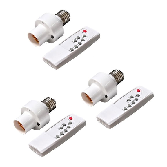 Necvior E27 Base Lamp Holder Light Switches Kit Remote Control Light Socket