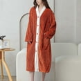 thumbnail image 7 of Kaemgyyd Fleece Robes for Women Winter Warm Button down Plush Bathrobe Thermal Housecoat Long Sleeve Cozy Sleepwear with Pockets, 7 of 7