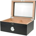 thumbnail image 2 of Humidor Supreme Milano Glasstop Cigar Humidor, Holds 75-100 Cigars, Black Oak, 2 of 2