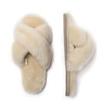 thumbnail image 3 of EVER AU Women Dove Crossover Slides - Cream, 3 of 11