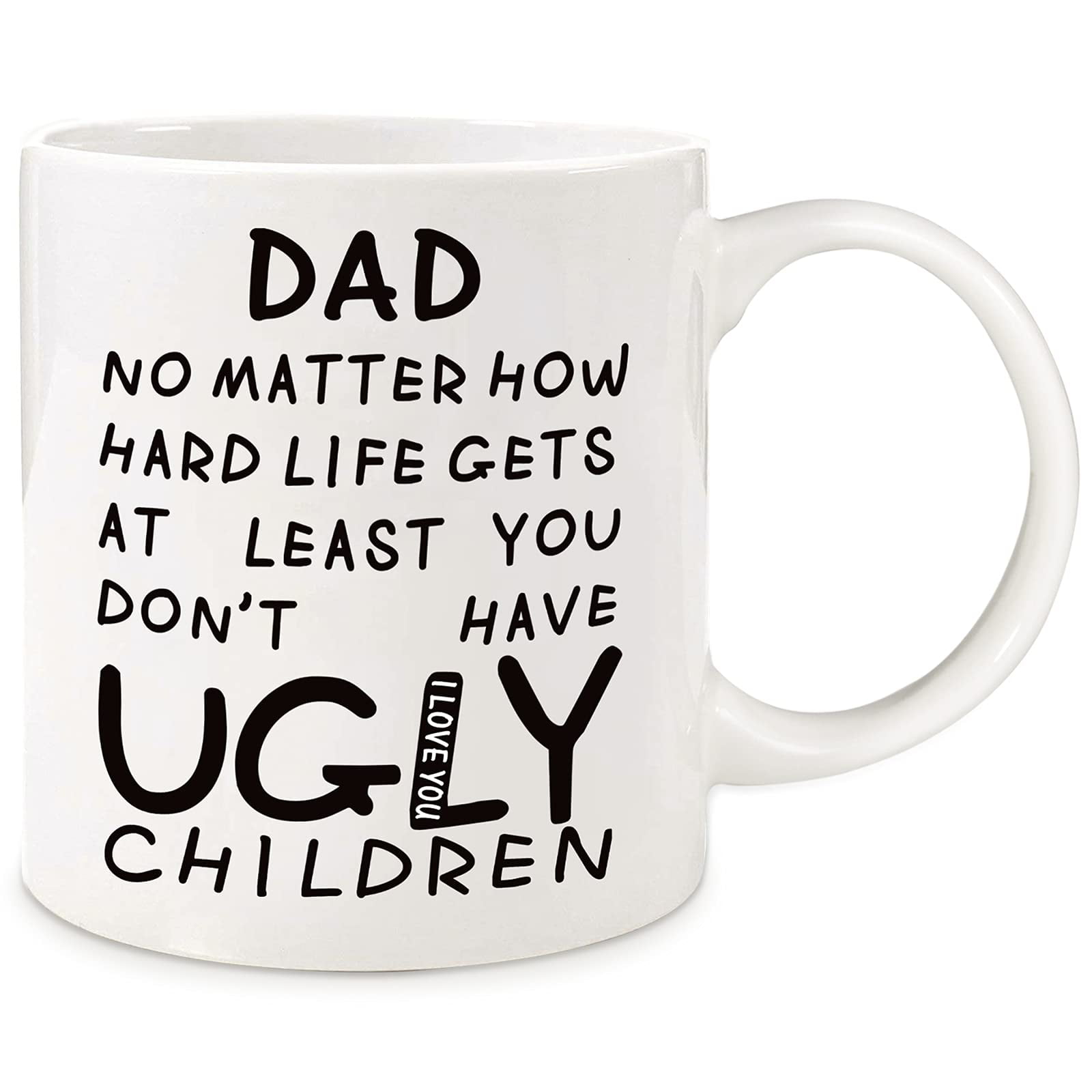 NO.1 Dad in The World Best Father Birthday Gifts for Dad Father Men Husband Ceramic Cup White Funny Fathers Day Dad Coffee Mug 11 Oz 