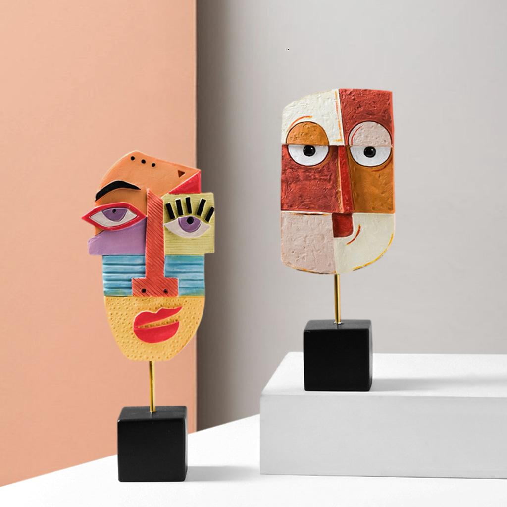 SDFGTstore Christmas Abstract Face Shape Sculpture Lawn Figurine Desktop Sculpture Statue Home Garden Yard Decor Holiday Gift
