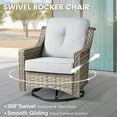 thumbnail image 3 of Ovios 3 Piece Outdoor Patio Bistro Set All-Weather Wicker Swivel Chairs High-Back Sectional Conversation Furniture for Backyard, Porch, or Garden, 3 of 8