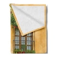 thumbnail image 2 of Garden Soft Flannel Fleece Throw Blanket, Still Life Photo of Old House's Interior Floral Planrs and Door, Cozy Plush for Indoor and Outdoor Use, 50" x 70", Pale Orange Fern Green, by Ambesonne, 2 of 5
