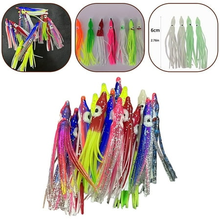 20Pcs/Set 6Cm Soft Squid Skirt Fishing Tackle Sea Fishing Octopus Bait