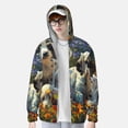 thumbnail image 4 of Goofa Sunflower Field Spotted Dog Printed Women's UPF 50+ Sun Protection Hoodie Jacket Lightweight Long Sleeve Sun Shirt for Women with Pocket Hiking Outdoor-Large, 4 of 9