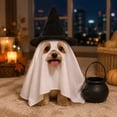thumbnail image 4 of Roiihwy Halloween Dog Costumes, Ghost Cute Party Halloween Costumes Trick or Treat Party Cosplay White Ghost Costume for Dog Cat, 4 of 7