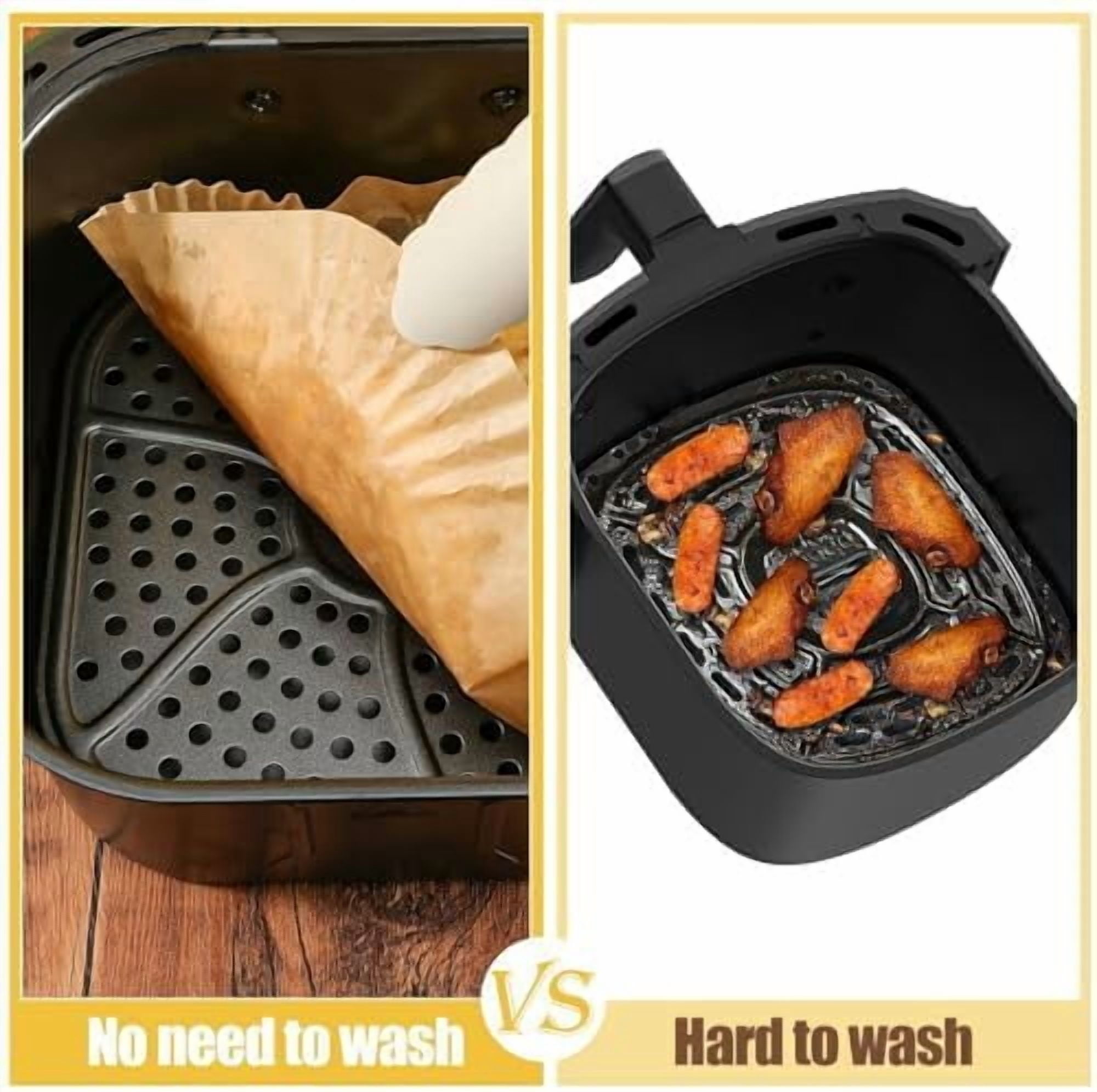 9.5 Inch Paper Air Fryer Liners Disposable,130 Pcs Square Air Fryer Parchment Liners, Suitable for 5-8 Qt,Non-stick &Oil-proof Parchment Paper for Frying