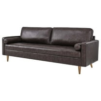 Sofa Couch, Brown, Leather, Mid Century Living Lounge Cafe Lobby Hospitality Restaurant, Modern Contemporary HB34250