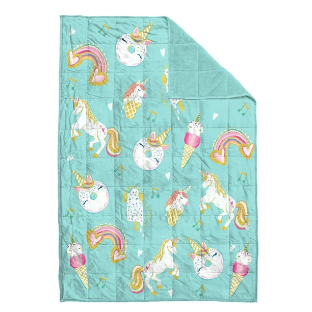 Trend Collector Unicorn Weighted Blanket for Kids, 4.5 lbs
