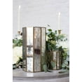 thumbnail image 2 of Party Ornaments Wedding Decor Pillar Candle Holder Glass Lantern Mirrored Panels 10.75 inches Gold, 2 of 2
