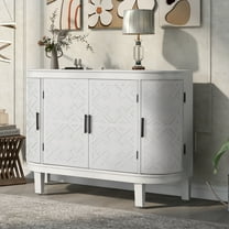 Accent Storage Cabinet Sideboard, Wooden Cabinet with Antique Pattern Doors for Hallway, Cosymart Entryway, Living Room, Bedroom