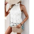 thumbnail image 6 of Women'S Tank Tops Hollow Out Lace Boho Blouse Eyelet Embroidery Sleeveless Tops Shirts White S, 6 of 9
