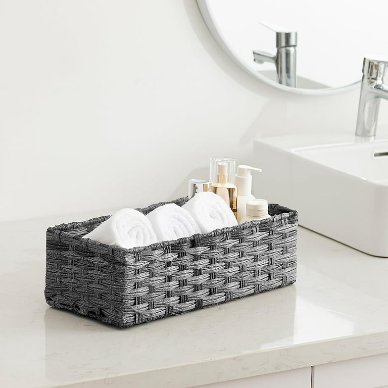 Bathroom Basket Organizer Waterproof Lavatory Paper Basket Restroom Paper  Wicker Baskets for Home Decor for Bathroom