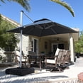 thumbnail image 3 of PURPLE LEAF  10ft Square Patio Offset Cantilever Umbrella with Base Beige, 3 of 5