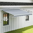 thumbnail image 3 of Outsunny 8' x 7' Retractable Awning, Patio Awnings, Sunshade Shelter with 280 g/m² UV & Water-Resistant Fabric and Aluminum Frame for Deck, Balcony, Yard, Grey, 3 of 10