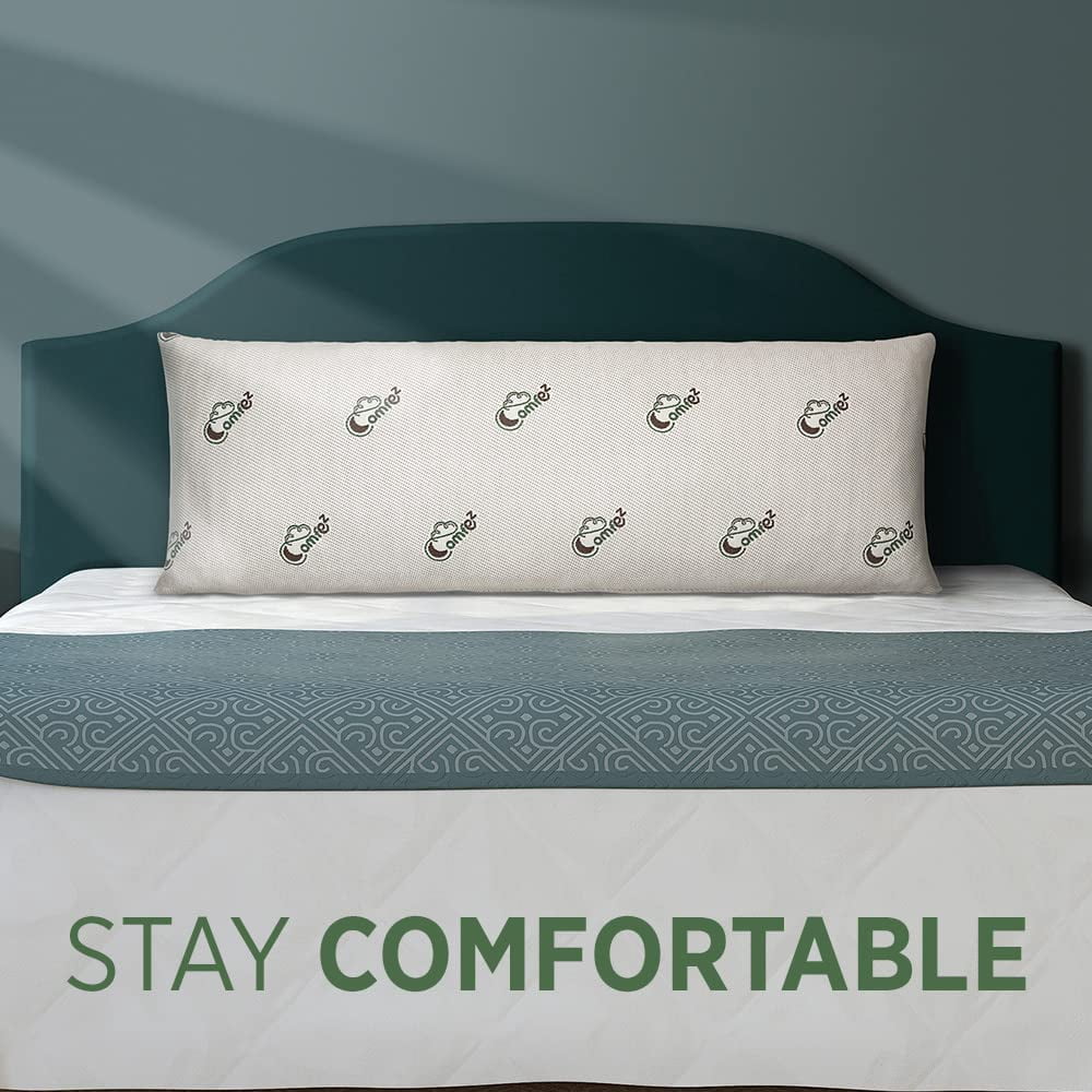 Comfez Shredded Memory Foam Body Pillow, 20"x55", Cooling Bamboo Cover, Adjustable Thickness