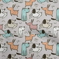 thumbnail image 1 of oneOone Georgette Viscose Light Gray Fabric Dog Cartoon Sewing Fabric By The Yard Printed Diy Clothing Sewing Supplies 42 Inch Wide-6B, 1 of 1