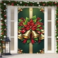 thumbnail image 4 of Btomtd Christmas Themed Door Cover for Holiday Season with Large Bow Pattern Decoration and Front Door Curtains for Front Entryway Decor - 35.43"x78.74", B, 4 of 6