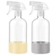 thumbnail image 1 of JohnBee Botellas de spray de vidrio con funda de silicona, paquete de 2, recipientes vacíos recargables de 16 oz con boquillas de pulverización ajustables, botellas de spray para soluciones de limpiez, 1 of 1