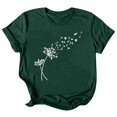thumbnail image 4 of TSADFHJI Hauts pour Femmes Blouses Habillées Mode Décontractée Impression de Mots Chemises Col Rond Manches Courtes Tee Tops Tunique Blouse m Vert, 4 of 5