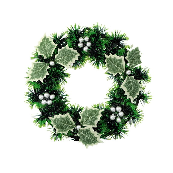 Deeceymbur Artificial Winter Christmas Wreath Hanging Decoration Door Fireplace Stair Railing Holiday Party Decor Festive Green