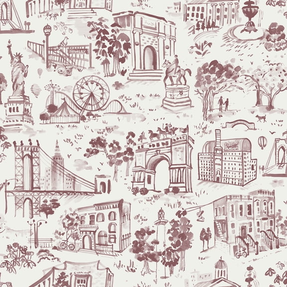 NuWallpaper Brownstone BoysToile de New York Brick Peel and Stick Wallpaper