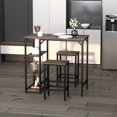 thumbnail image 2 of HOMCOM 3 Pieces Bar Height Dining Table Set with Storage Shelf & 2 Stools, 2 of 10