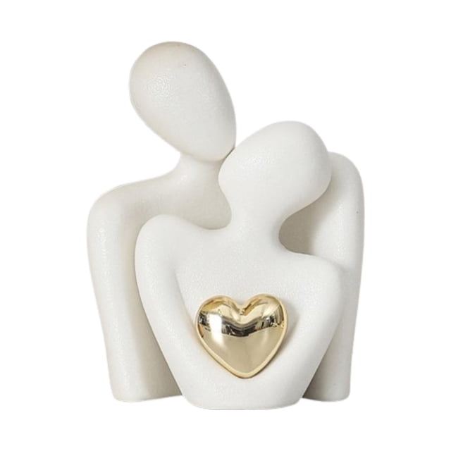 Mini estatua de pareja, escultura abstracta, decoración del hogar, escultura de pareja de cerámica para el día de San Valentín, sala de estar,